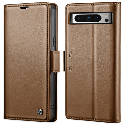 For Google Pixel 8 Pro CaseMe 023 Butterfly Buckle Litchi Texture RFID Anti-theft Leather Phone Case(Brown) - Google Cases by CaseMe | Online Shopping UK | buy2fix