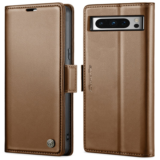 For Google Pixel 8 Pro CaseMe 023 Butterfly Buckle Litchi Texture RFID Anti-theft Leather Phone Case(Brown) - Google Cases by CaseMe | Online Shopping UK | buy2fix