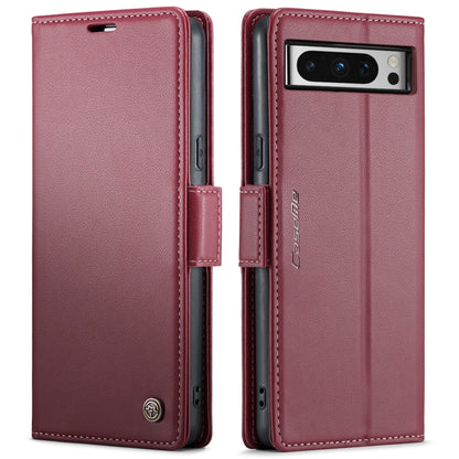For Google Pixel 8 Pro CaseMe 023 Butterfly Buckle Litchi Texture RFID Anti-theft Leather Phone Case(Wine Red) - Google Cases by CaseMe | Online Shopping UK | buy2fix