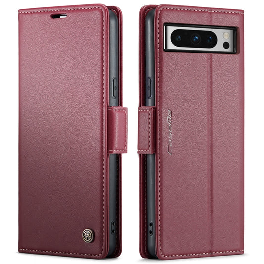 For Google Pixel 8 Pro CaseMe 023 Butterfly Buckle Litchi Texture RFID Anti-theft Leather Phone Case(Wine Red) - Google Cases by CaseMe | Online Shopping UK | buy2fix