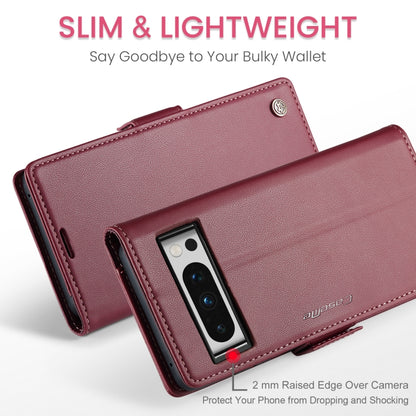 For Google Pixel 8 Pro CaseMe 023 Butterfly Buckle Litchi Texture RFID Anti-theft Leather Phone Case(Wine Red) - Google Cases by CaseMe | Online Shopping UK | buy2fix