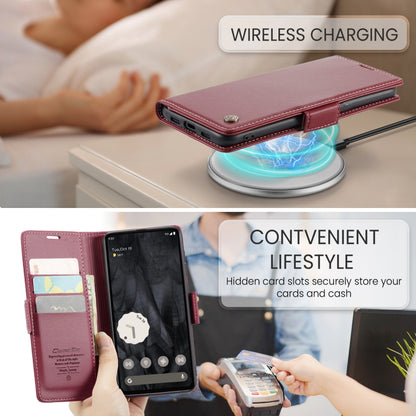 For Google Pixel 8 Pro CaseMe 023 Butterfly Buckle Litchi Texture RFID Anti-theft Leather Phone Case(Wine Red) - Google Cases by CaseMe | Online Shopping UK | buy2fix