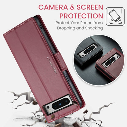 For Google Pixel 8 Pro CaseMe 023 Butterfly Buckle Litchi Texture RFID Anti-theft Leather Phone Case(Wine Red) - Google Cases by CaseMe | Online Shopping UK | buy2fix