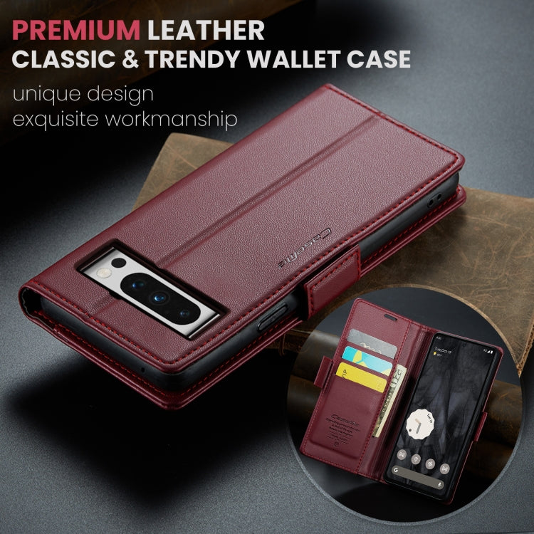 For Google Pixel 8 Pro CaseMe 023 Butterfly Buckle Litchi Texture RFID Anti-theft Leather Phone Case(Wine Red) - Google Cases by CaseMe | Online Shopping UK | buy2fix
