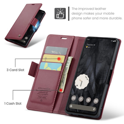 For Google Pixel 8 Pro CaseMe 023 Butterfly Buckle Litchi Texture RFID Anti-theft Leather Phone Case(Wine Red) - Google Cases by CaseMe | Online Shopping UK | buy2fix
