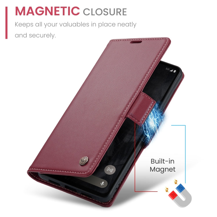 For Google Pixel 8 Pro CaseMe 023 Butterfly Buckle Litchi Texture RFID Anti-theft Leather Phone Case(Wine Red) - Google Cases by CaseMe | Online Shopping UK | buy2fix