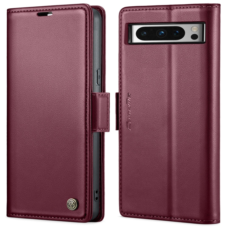 For Google Pixel 8 Pro CaseMe 023 Butterfly Buckle Litchi Texture RFID Anti-theft Leather Phone Case(Wine Red) - Google Cases by CaseMe | Online Shopping UK | buy2fix