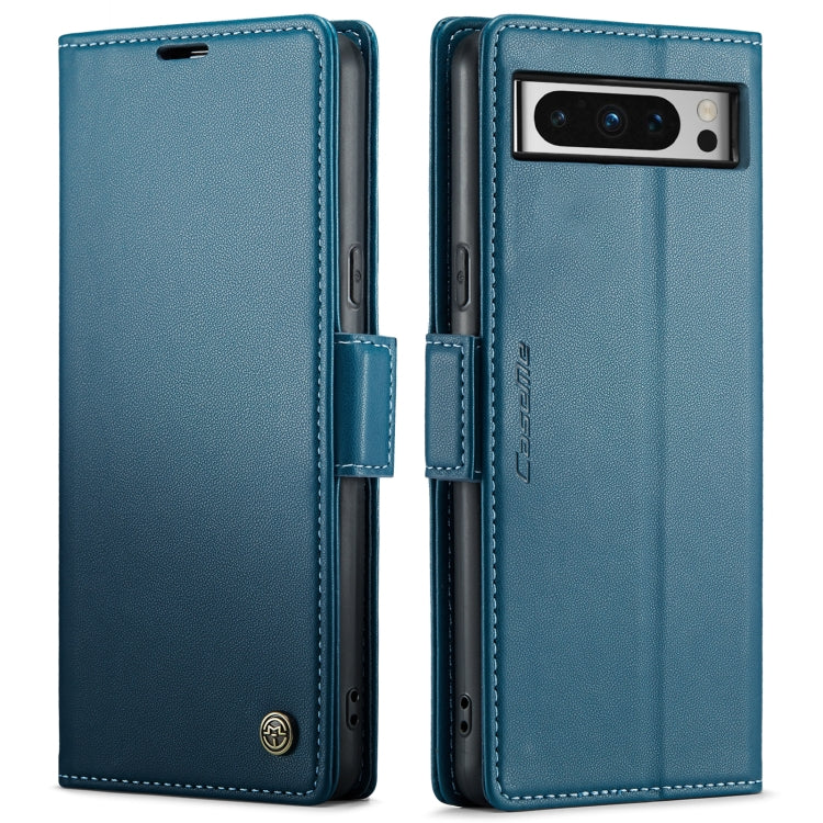 For Google Pixel 8 Pro CaseMe 023 Butterfly Buckle Litchi Texture RFID Anti-theft Leather Phone Case(Blue) - Google Cases by CaseMe | Online Shopping UK | buy2fix