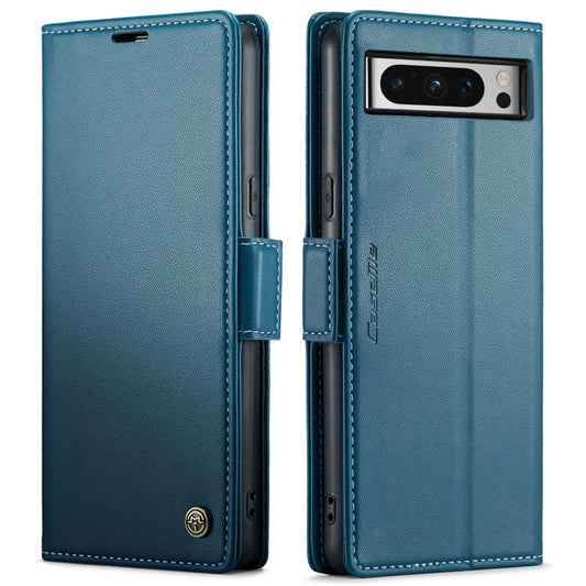 For Google Pixel 8 Pro CaseMe 023 Butterfly Buckle Litchi Texture RFID Anti-theft Leather Phone Case(Blue) - Google Cases by CaseMe | Online Shopping UK | buy2fix