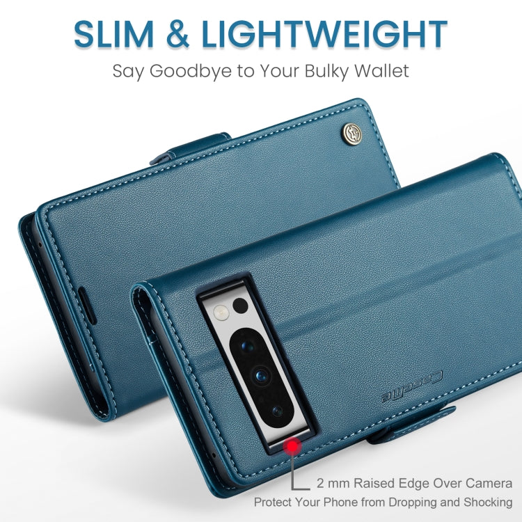 For Google Pixel 8 Pro CaseMe 023 Butterfly Buckle Litchi Texture RFID Anti-theft Leather Phone Case(Blue) - Google Cases by CaseMe | Online Shopping UK | buy2fix