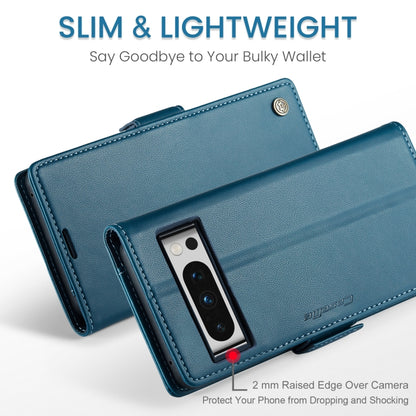 For Google Pixel 8 Pro CaseMe 023 Butterfly Buckle Litchi Texture RFID Anti-theft Leather Phone Case(Blue) - Google Cases by CaseMe | Online Shopping UK | buy2fix