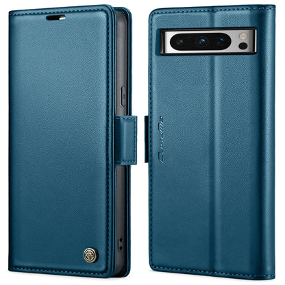 For Google Pixel 8 Pro CaseMe 023 Butterfly Buckle Litchi Texture RFID Anti-theft Leather Phone Case(Blue) - Google Cases by CaseMe | Online Shopping UK | buy2fix