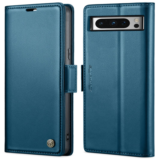 For Google Pixel 8 Pro CaseMe 023 Butterfly Buckle Litchi Texture RFID Anti-theft Leather Phone Case(Blue) - Google Cases by CaseMe | Online Shopping UK | buy2fix
