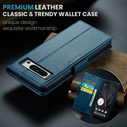 For Google Pixel 8 Pro CaseMe 023 Butterfly Buckle Litchi Texture RFID Anti-theft Leather Phone Case(Blue) - Google Cases by CaseMe | Online Shopping UK | buy2fix
