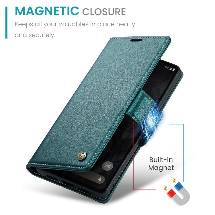 For Google Pixel 8 Pro CaseMe 023 Butterfly Buckle Litchi Texture RFID Anti-theft Leather Phone Case(Pearly Blue) - Google Cases by CaseMe | Online Shopping UK | buy2fix