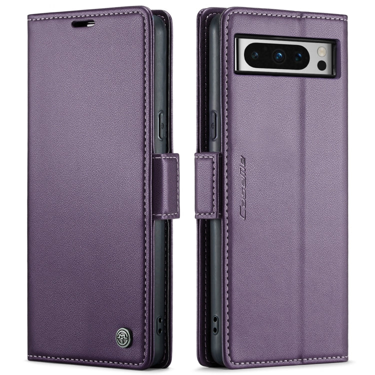 For Google Pixel 8 Pro CaseMe 023 Butterfly Buckle Litchi Texture RFID Anti-theft Leather Phone Case(Pearly Purple) - Google Cases by CaseMe | Online Shopping UK | buy2fix