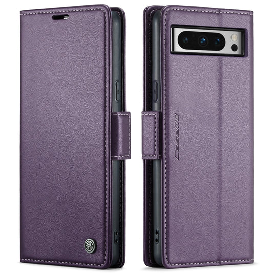 For Google Pixel 8 Pro CaseMe 023 Butterfly Buckle Litchi Texture RFID Anti-theft Leather Phone Case(Pearly Purple) - Google Cases by CaseMe | Online Shopping UK | buy2fix