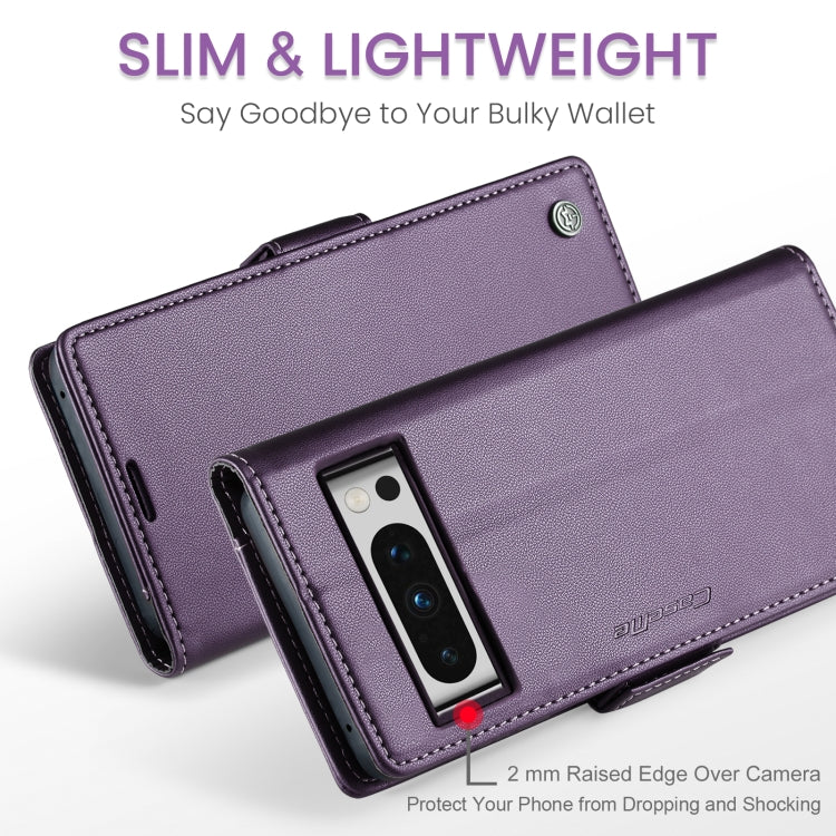 For Google Pixel 8 Pro CaseMe 023 Butterfly Buckle Litchi Texture RFID Anti-theft Leather Phone Case(Pearly Purple) - Google Cases by CaseMe | Online Shopping UK | buy2fix