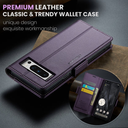 For Google Pixel 8 Pro CaseMe 023 Butterfly Buckle Litchi Texture RFID Anti-theft Leather Phone Case(Pearly Purple) - Google Cases by CaseMe | Online Shopping UK | buy2fix
