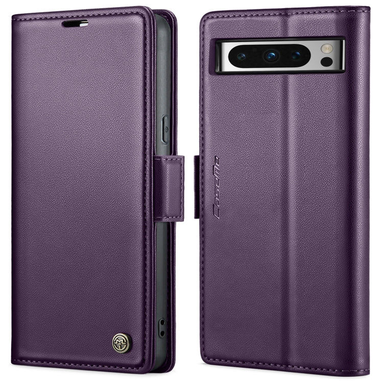 For Google Pixel 8 Pro CaseMe 023 Butterfly Buckle Litchi Texture RFID Anti-theft Leather Phone Case(Pearly Purple) - Google Cases by CaseMe | Online Shopping UK | buy2fix