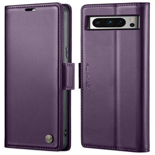 For Google Pixel 8 Pro CaseMe 023 Butterfly Buckle Litchi Texture RFID Anti-theft Leather Phone Case(Pearly Purple) - Google Cases by CaseMe | Online Shopping UK | buy2fix