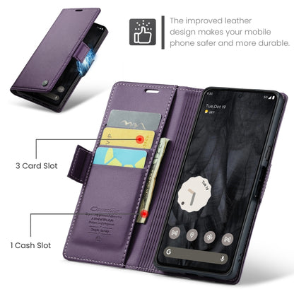 For Google Pixel 8 Pro CaseMe 023 Butterfly Buckle Litchi Texture RFID Anti-theft Leather Phone Case(Pearly Purple) - Google Cases by CaseMe | Online Shopping UK | buy2fix