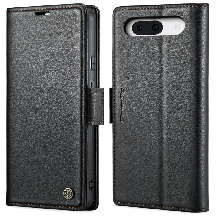 For Google Pixel 8a CaseMe 023 Butterfly Buckle Litchi Texture RFID Anti-theft Leather Phone Case(Black) - Google Cases by CaseMe | Online Shopping UK | buy2fix