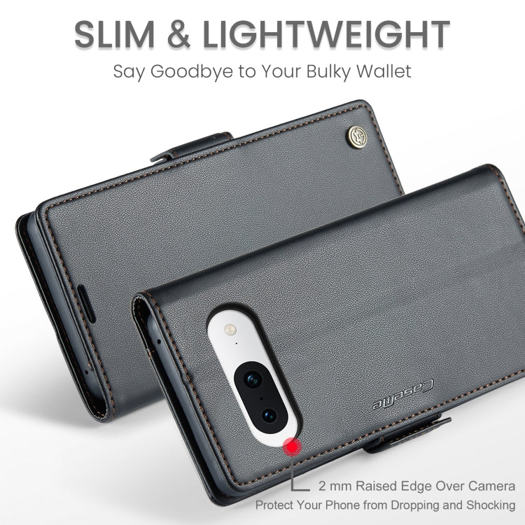 For Google Pixel 8a CaseMe 023 Butterfly Buckle Litchi Texture RFID Anti-theft Leather Phone Case(Black) - Google Cases by CaseMe | Online Shopping UK | buy2fix