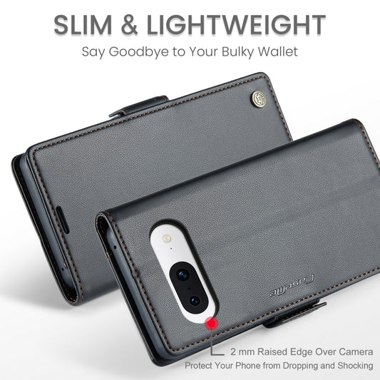 For Google Pixel 8a CaseMe 023 Butterfly Buckle Litchi Texture RFID Anti-theft Leather Phone Case(Black) - Google Cases by CaseMe | Online Shopping UK | buy2fix