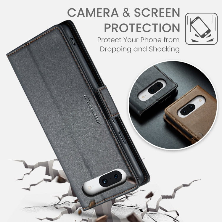 For Google Pixel 8a CaseMe 023 Butterfly Buckle Litchi Texture RFID Anti-theft Leather Phone Case(Black) - Google Cases by CaseMe | Online Shopping UK | buy2fix
