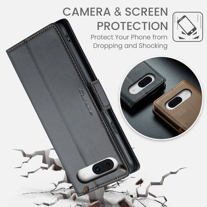 For Google Pixel 8a CaseMe 023 Butterfly Buckle Litchi Texture RFID Anti-theft Leather Phone Case(Black) - Google Cases by CaseMe | Online Shopping UK | buy2fix