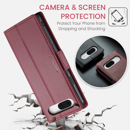 For Google Pixel 8a CaseMe 023 Butterfly Buckle Litchi Texture RFID Anti-theft Leather Phone Case(Wine Red) - Google Cases by CaseMe | Online Shopping UK | buy2fix