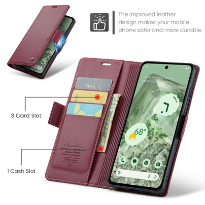 For Google Pixel 8a CaseMe 023 Butterfly Buckle Litchi Texture RFID Anti-theft Leather Phone Case(Wine Red) - Google Cases by CaseMe | Online Shopping UK | buy2fix
