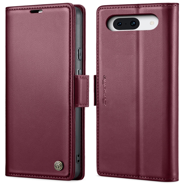For Google Pixel 8a CaseMe 023 Butterfly Buckle Litchi Texture RFID Anti-theft Leather Phone Case(Wine Red) - Google Cases by CaseMe | Online Shopping UK | buy2fix
