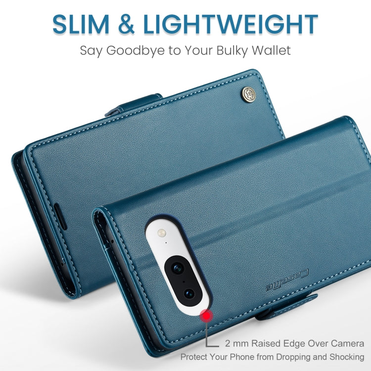 For Google Pixel 8a CaseMe 023 Butterfly Buckle Litchi Texture RFID Anti-theft Leather Phone Case(Blue) - Google Cases by CaseMe | Online Shopping UK | buy2fix