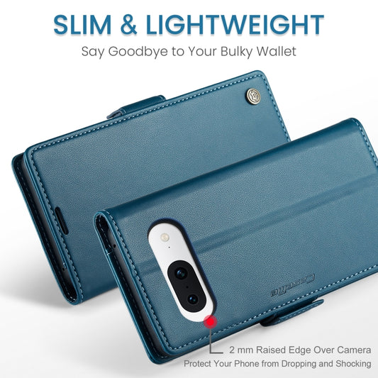For Google Pixel 8a CaseMe 023 Butterfly Buckle Litchi Texture RFID Anti-theft Leather Phone Case(Blue) - Google Cases by CaseMe | Online Shopping UK | buy2fix