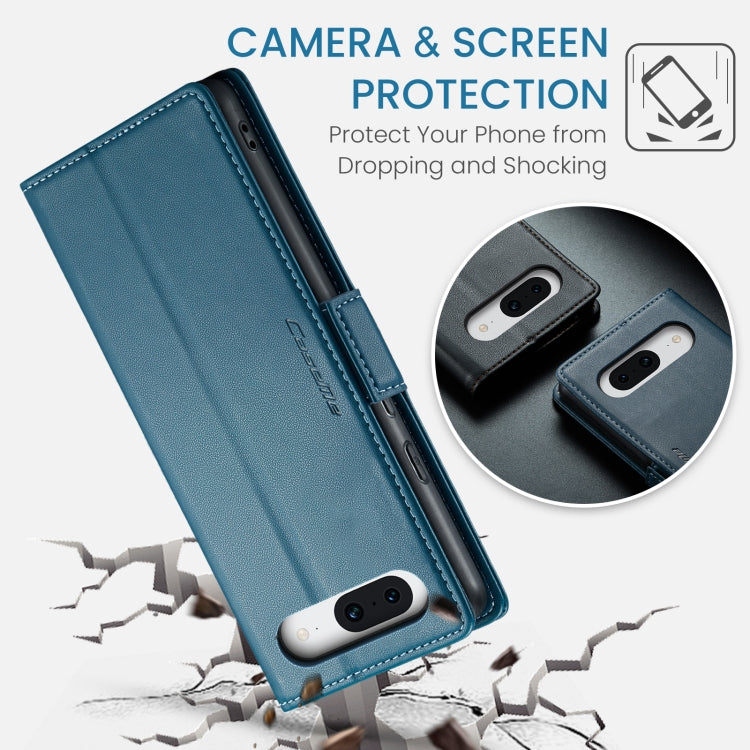 For Google Pixel 8a CaseMe 023 Butterfly Buckle Litchi Texture RFID Anti-theft Leather Phone Case(Blue) - Google Cases by CaseMe | Online Shopping UK | buy2fix