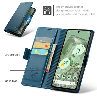 For Google Pixel 8a CaseMe 023 Butterfly Buckle Litchi Texture RFID Anti-theft Leather Phone Case(Blue) - Google Cases by CaseMe | Online Shopping UK | buy2fix