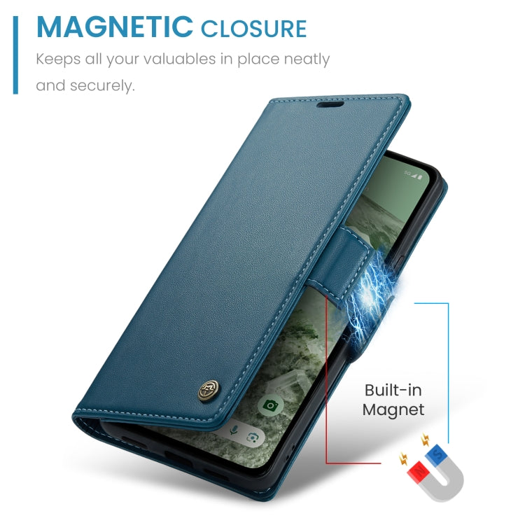 For Google Pixel 8a CaseMe 023 Butterfly Buckle Litchi Texture RFID Anti-theft Leather Phone Case(Blue) - Google Cases by CaseMe | Online Shopping UK | buy2fix