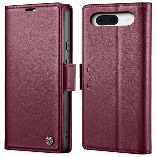 For Google Pixel 10 / 10 Pro / 9 CaseMe 023 Butterfly Buckle Litchi Texture RFID Anti-theft Leather Phone Case(Wine Red) - Google Cases by CaseMe | Online Shopping UK | buy2fix