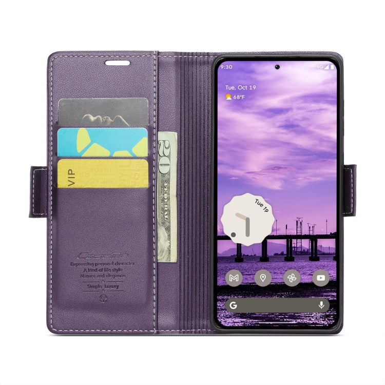 For Google Pixel 10 / 10 Pro / 9 CaseMe 023 Butterfly Buckle Litchi Texture RFID Anti-theft Leather Phone Case(Pearly Purple) - Google Cases by CaseMe | Online Shopping UK | buy2fix