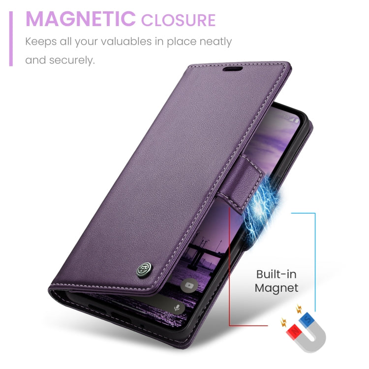 For Google Pixel 10 / 10 Pro / 9 CaseMe 023 Butterfly Buckle Litchi Texture RFID Anti-theft Leather Phone Case(Pearly Purple) - Google Cases by CaseMe | Online Shopping UK | buy2fix
