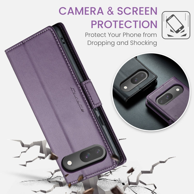 For Google Pixel 10 / 10 Pro / 9 CaseMe 023 Butterfly Buckle Litchi Texture RFID Anti-theft Leather Phone Case(Pearly Purple) - Google Cases by CaseMe | Online Shopping UK | buy2fix