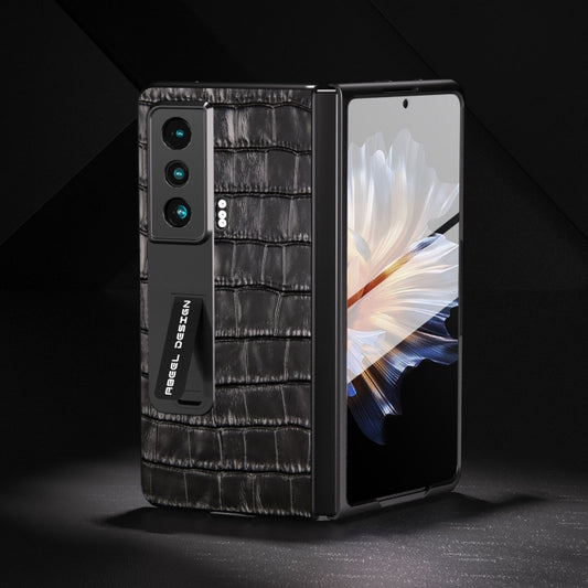 For Honor Magic Vs Integrated Crocodile Texture Genuine Leather Phone Case(Black) - Honor Cases by buy2fix | Online Shopping UK | buy2fix