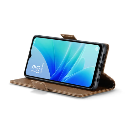 For OPPO A77s CaseMe 023 Butterfly Buckle Litchi Texture RFID Anti-theft Leather Phone Case(Brown) - OPPO Cases by CaseMe | Online Shopping UK | buy2fix