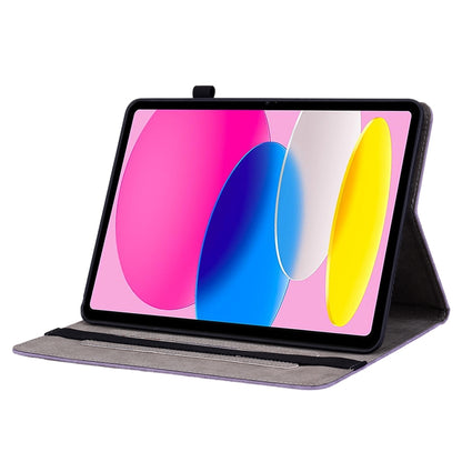 For iPad 2025 / 2022 Butterfly Rose Embossed Leather Tablet Case(Purple) - iPad 2025 / 2022 Cases by buy2fix | Online Shopping UK | buy2fix