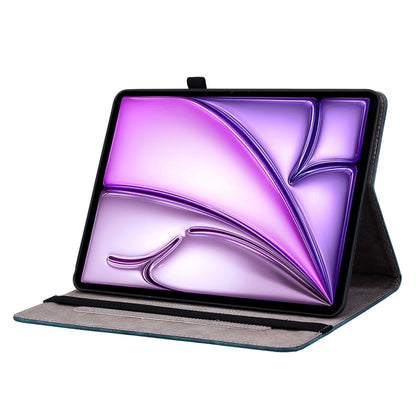 For iPad Air 11 2025 / 2024 Butterfly Rose Embossed Leather Smart Tablet Case(Dark Blue) - iPad Air 11 2025 / 2024 Cases by buy2fix | Online Shopping UK | buy2fix