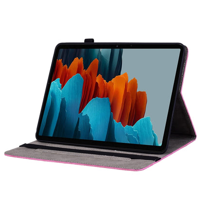 For Samsung Galaxy Tab S7 / S8 Butterfly Rose Embossed Leather Tablet Case(Rose Red) by buy2fix