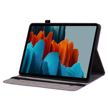 For Samsung Galaxy Tab S7 / S8 Butterfly Rose Embossed Leather Tablet Case(Purple) by buy2fix