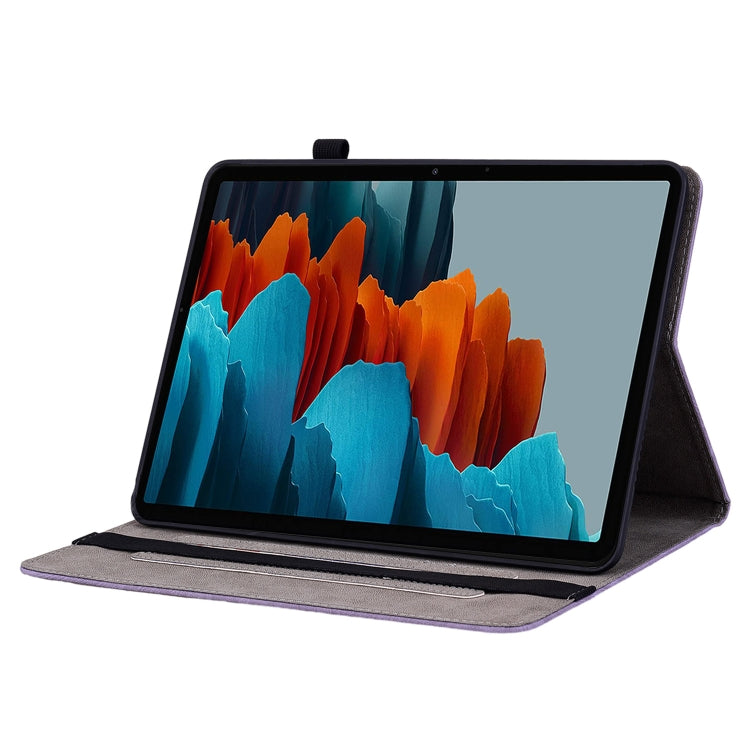 For Samsung Galaxy Tab S8+ / S7+ / S7 FE Butterfly Rose Embossed Leather Tablet Case(Purple) by buy2fix